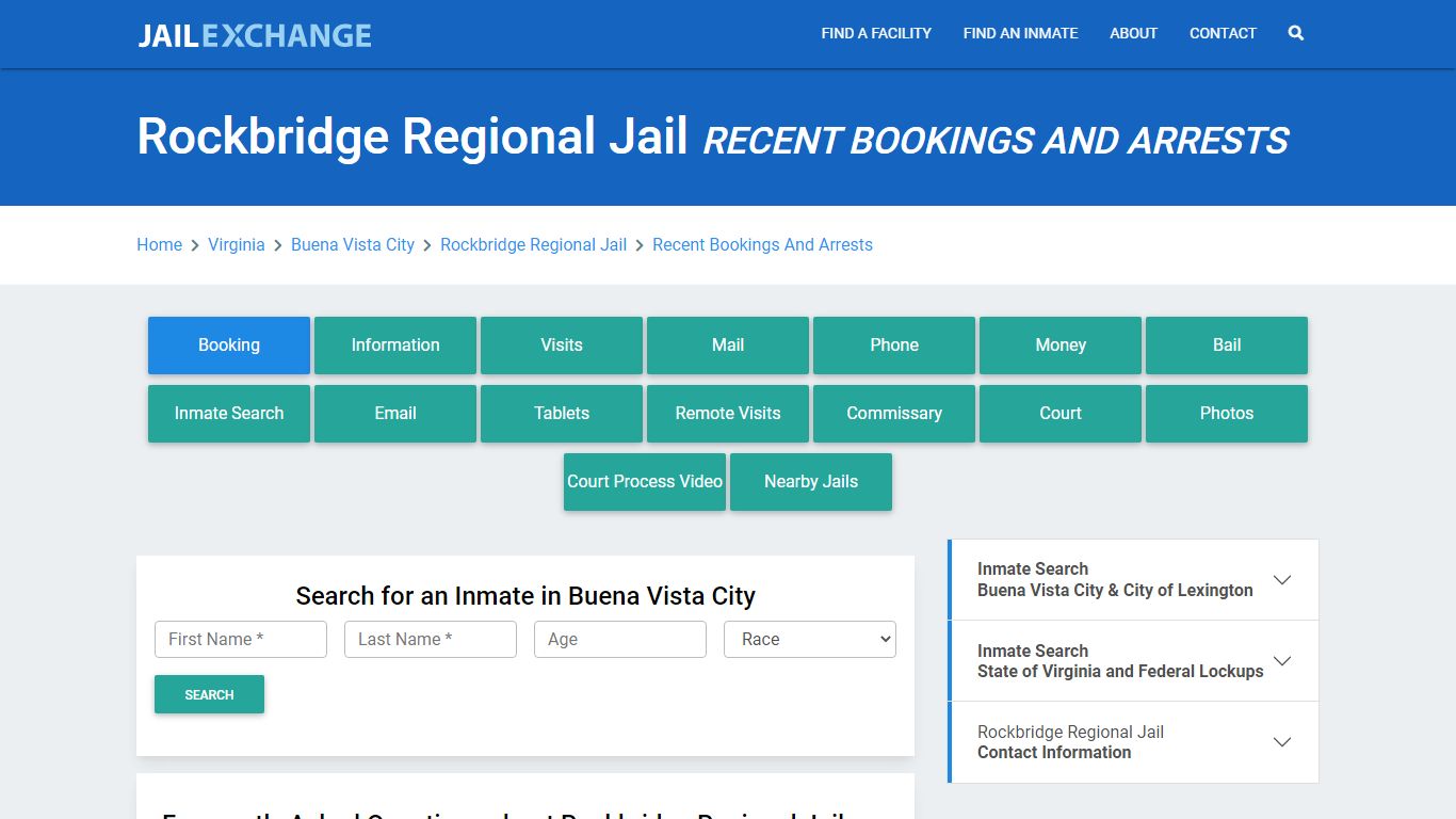 Rockbridge Regional Jail Recent Bookings And Arrests