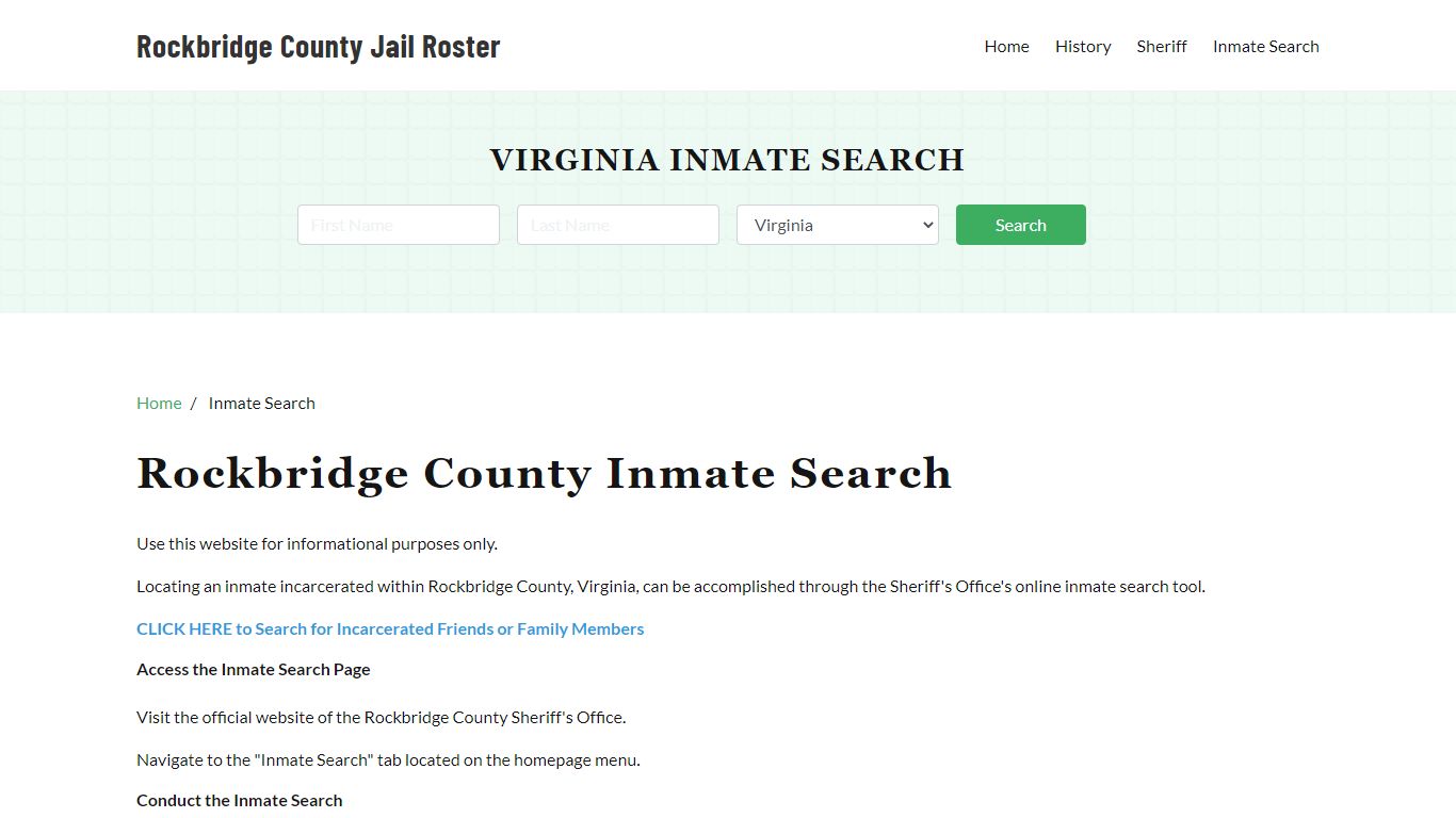 Rockbridge County, VA Detainee Lookup