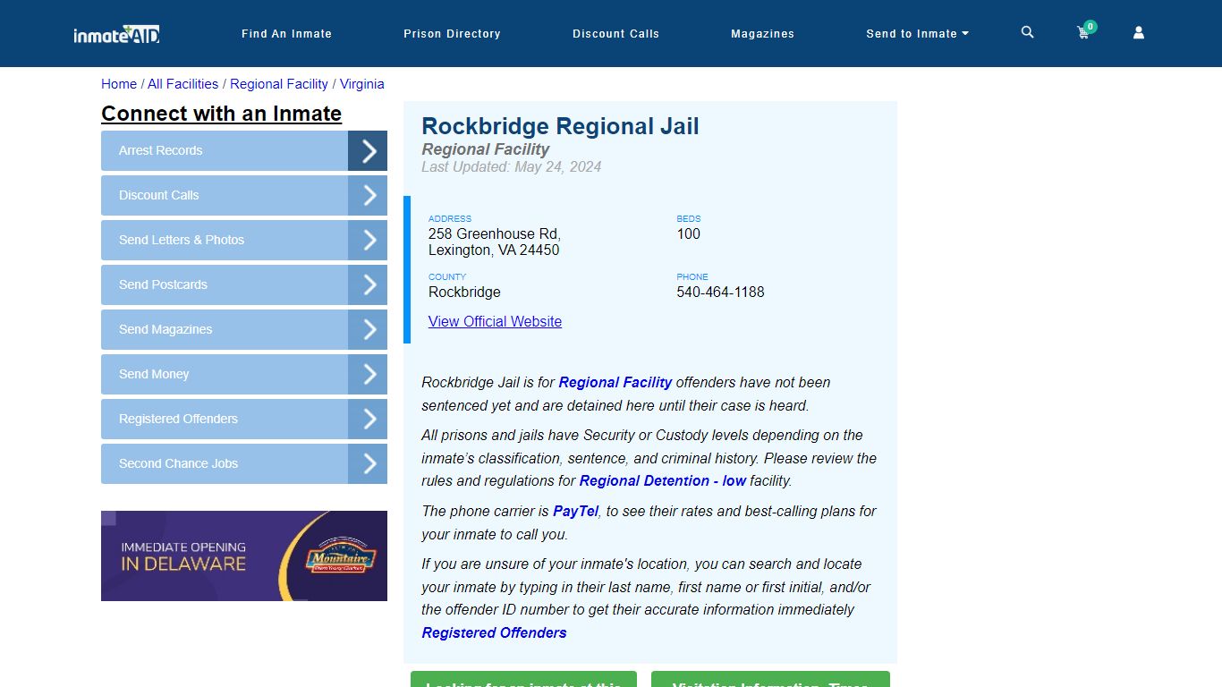 Rockbridge Regional Jail - VA & Inmate Search - Lexington, VA