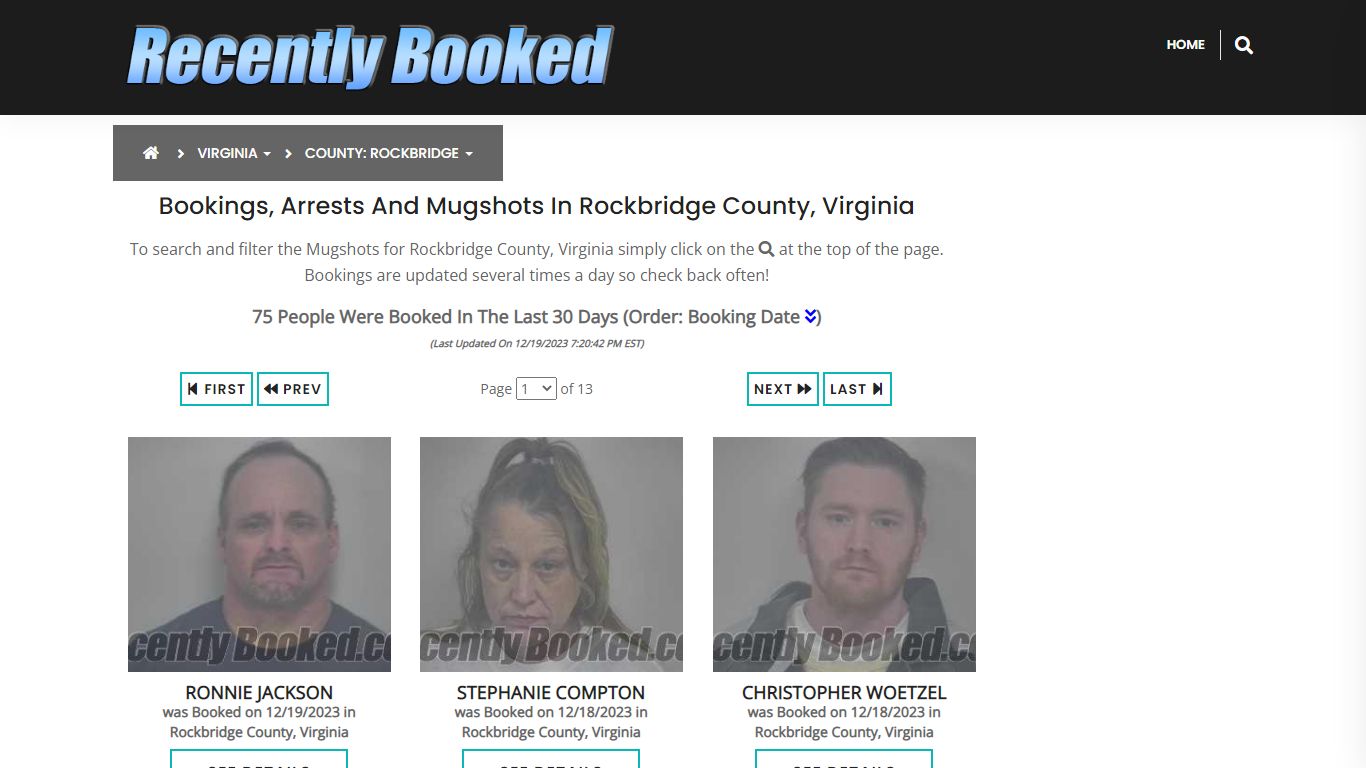 Bookings, Arrests and Mugshots in Rockbridge County, Virginia