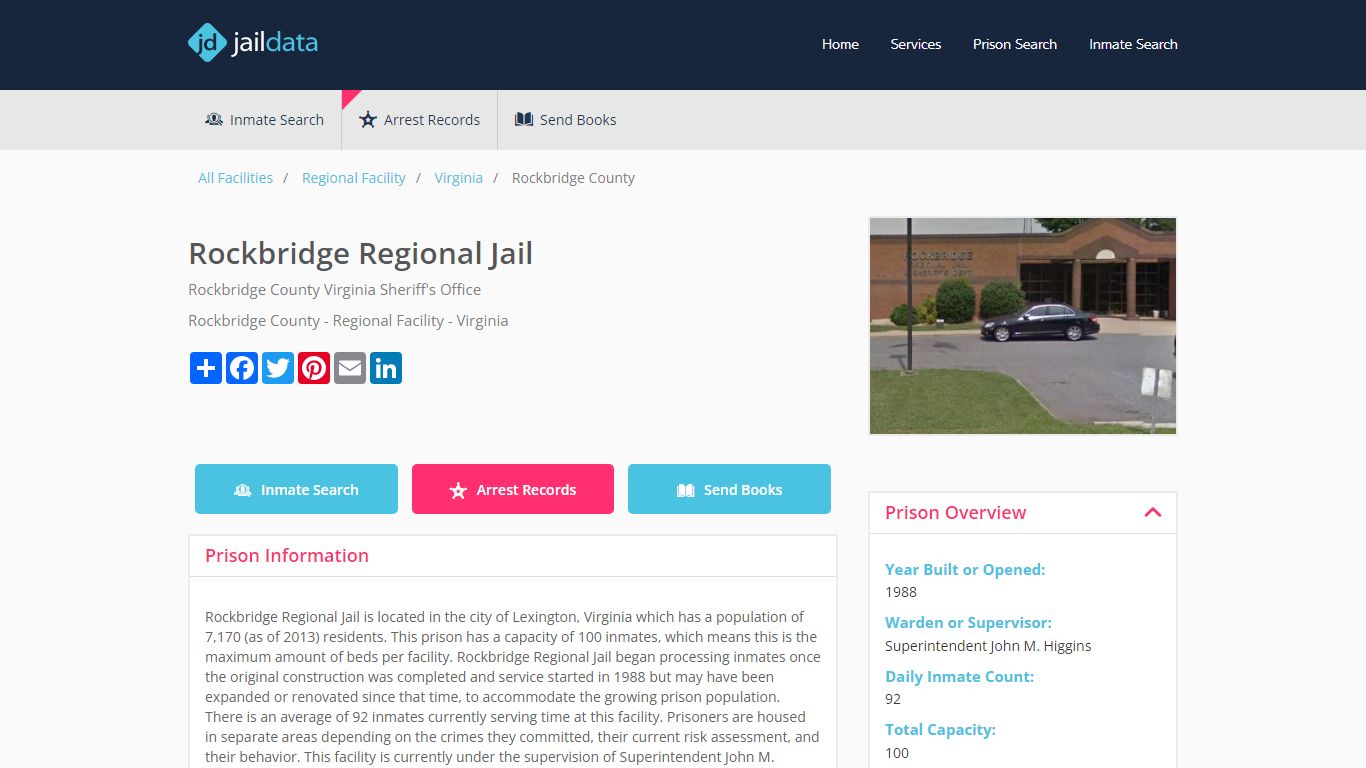 Rockbridge Regional Jail Inmate Search and Prisoner Info - Lexington, VA